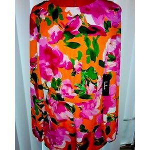 Lulu's Sweetest Song Orange Floral Print Backless Long Sleeve Romper -Medium NWT